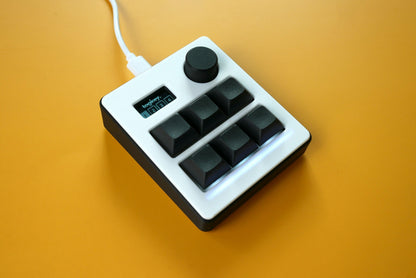 Togkey 6 key programmable macropad with rotary encoder and OLED display white and black case
