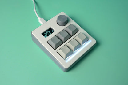 Togkey 6 key programmable macropad with rotary encoder and OLED display white and gray case