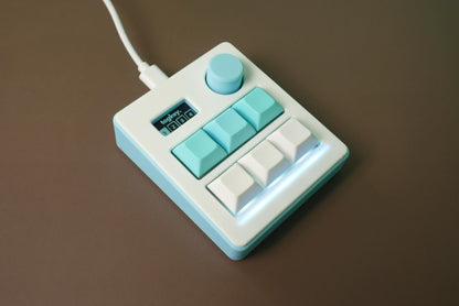 Togkey 6 key programmable macropad with rotary encoder and OLED display white and light blue case