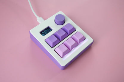 Togkey 6 key programmable macropad with rotary encoder and OLED display white and purple case